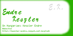 endre keszler business card